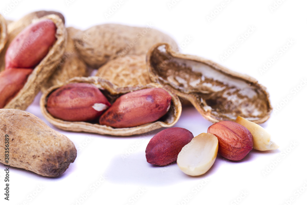 peanuts on white peanuts on white