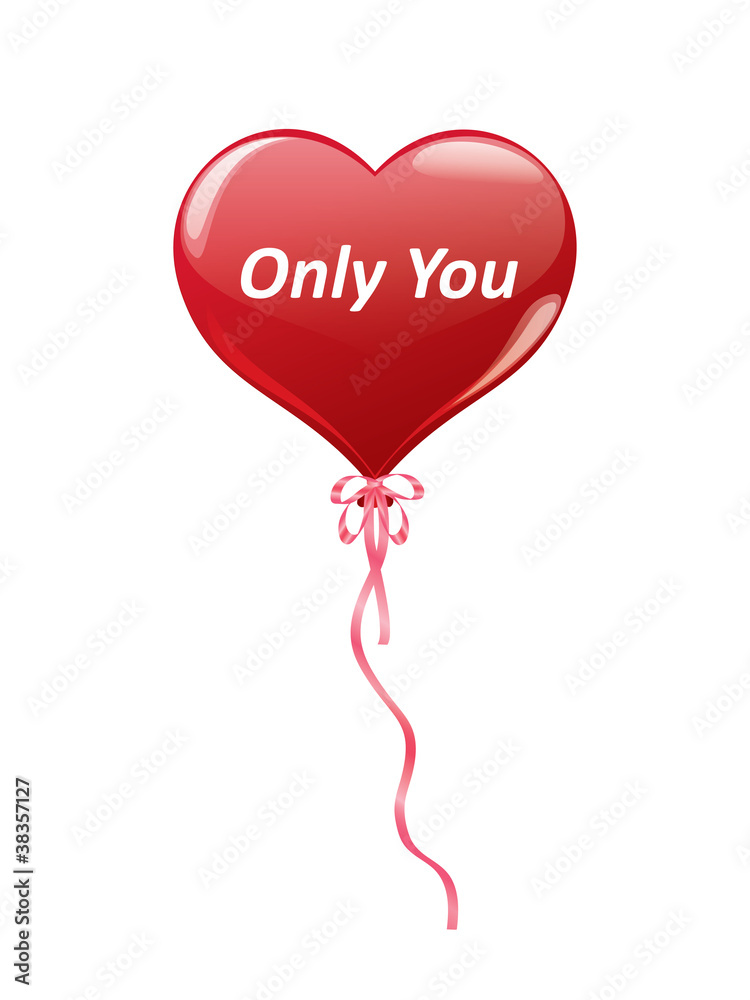 red balloon in shape of heart #5