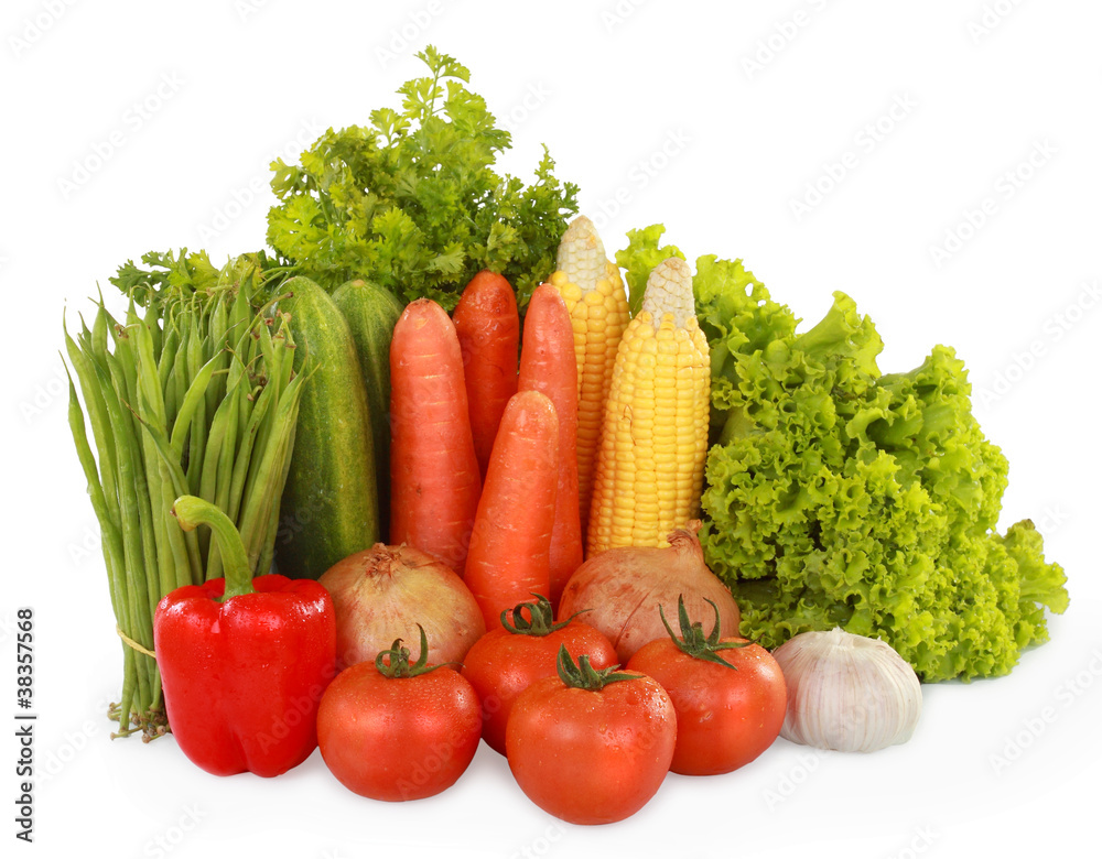 fresh vegetables isolated on white background fresh vegetables isolated on white background