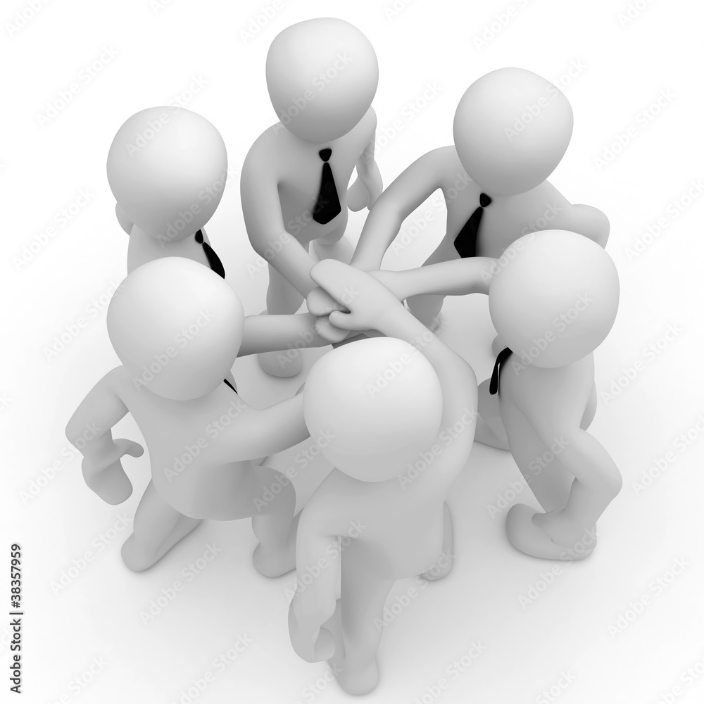 Equipo de Negocios Exitoso Dándose la Mano en Circulo Equipo de Negocios Exitoso Dándose la Mano en Circulo