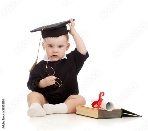 Baby in academician clothes...