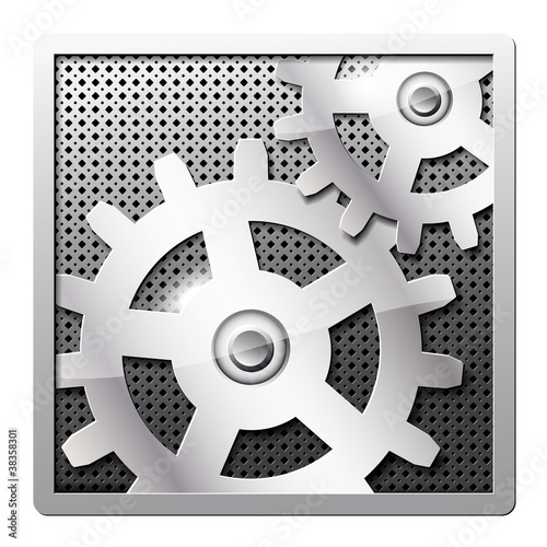 Metal gears vector icon