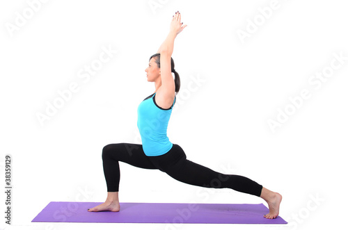 Young girl doing stretching exercise