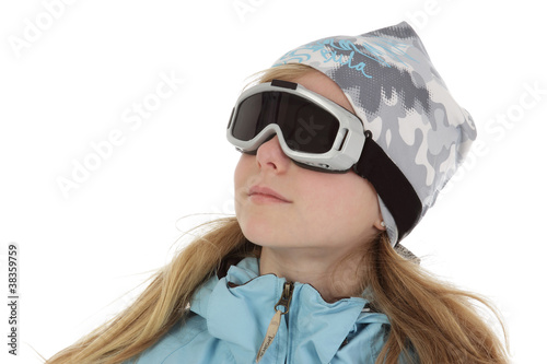 fillette avec masque de ski