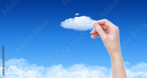 Holding A Cloud Concept