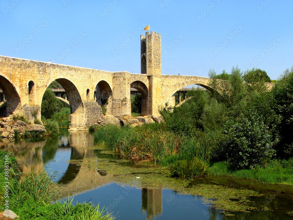 besalu and  bridge constructed by romans