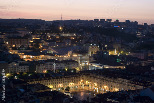 Fototapeta Naklejka Na Ścianę i Meble -  View on Lisbon at night, Portugal
