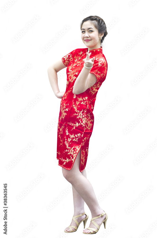 smiling beautiful chinese young woman gesturing with tradition c smiling beautiful chinese young woman gesturing with tradition c