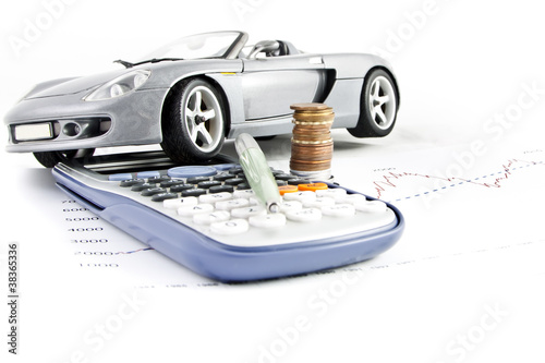 Obraz na płótnie Car, Calculator, Money and Pen 5 w salonie