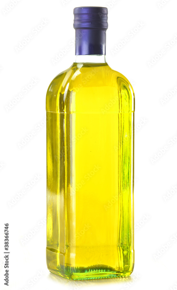 Bottle of olive oil isolated on white Bottle of olive oil isolated on white