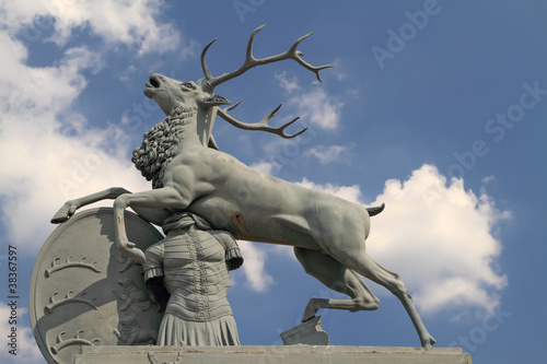 Deer statue at the New Palace,in Stuttgart Germany photo