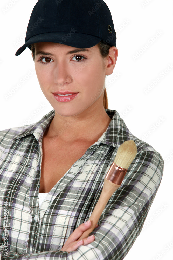 Portrait painter with brush Portrait painter with brush