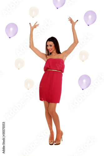 sexy young girl with balloons