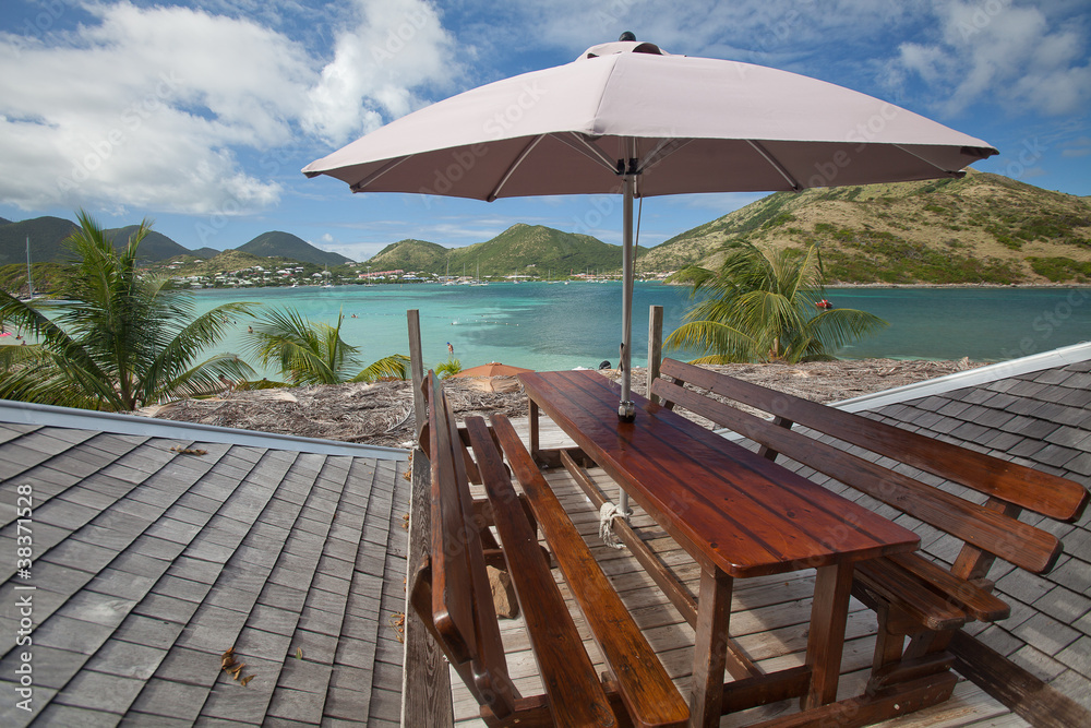 Terrasse sur l'ilet Pinel à Saint Martin (Côté Français)