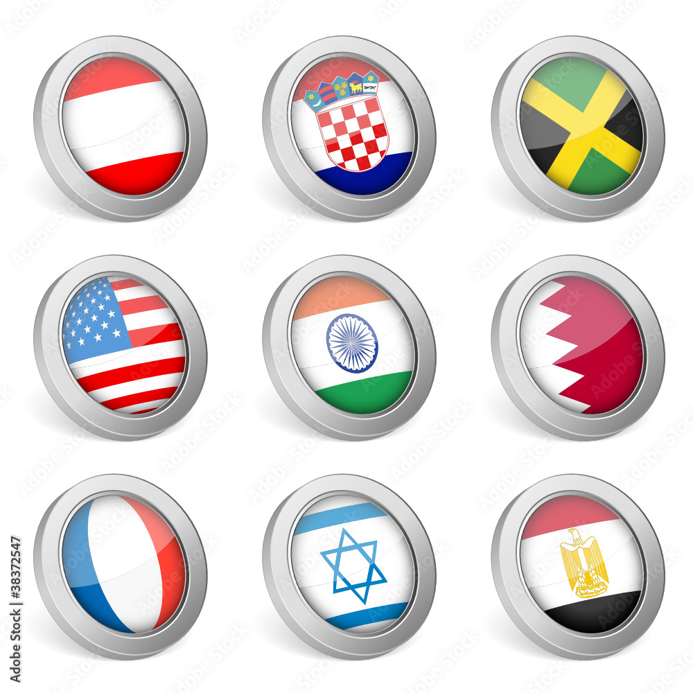3D national flag icon 3D national flag icon