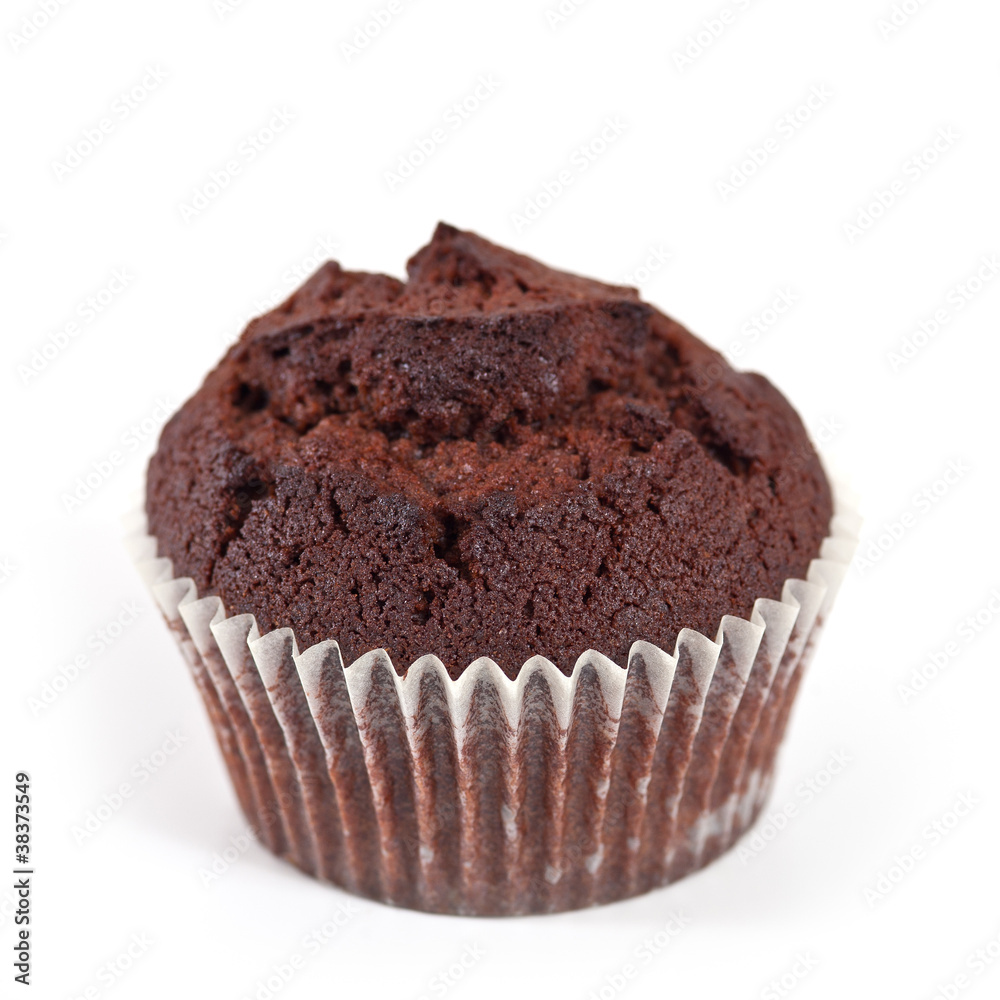 Chocolate muffin isolated on white background. Chocolate muffin isolated on white background.