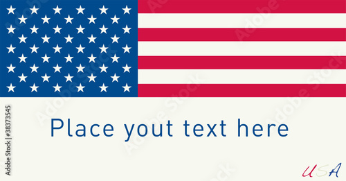US Flag. Place your Own Text Bellow the Flag.