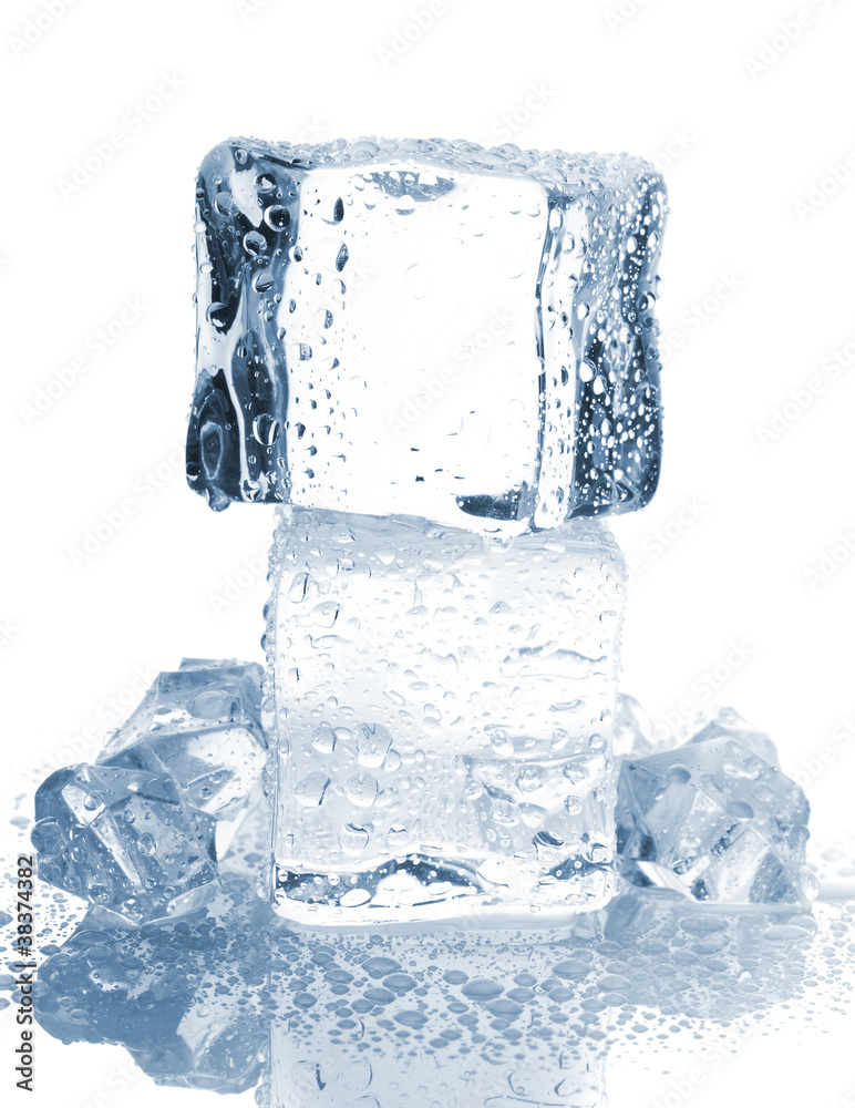 Ice cubes with water drops Ice cubes with water drops