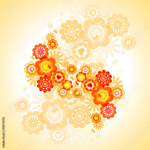 abstract decorative bouquet of flowers