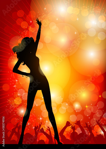 Dancing girl in the nightclub