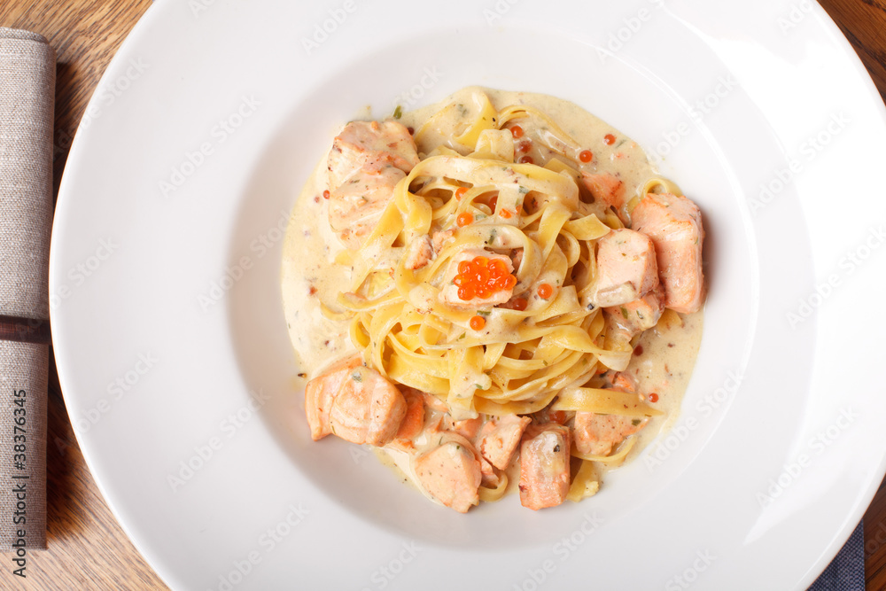 Fettuccine with salmon Fettuccine with salmon