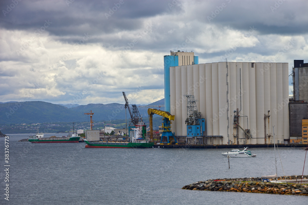 Silos in the port of Stavanger, Norway. Silos in the port of Stavanger, Norway.