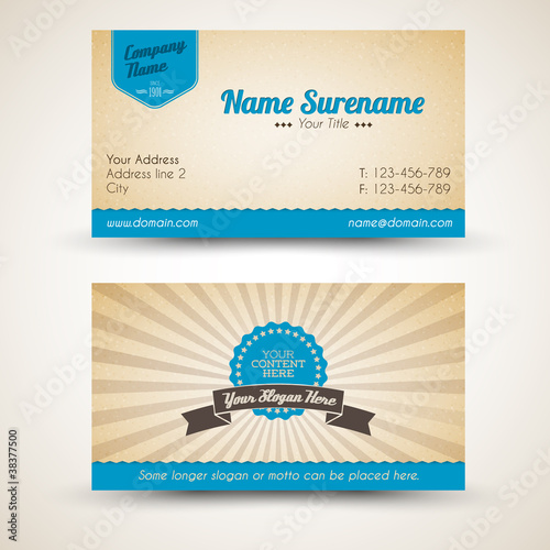 Vector old-style retro vintage business card