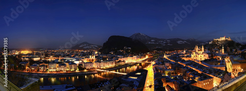 Salzburg night panorama