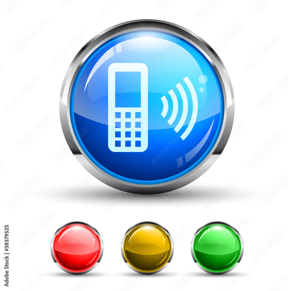 Cellular Network Cristal Glossy Button Cellular Network Cristal Glossy Button