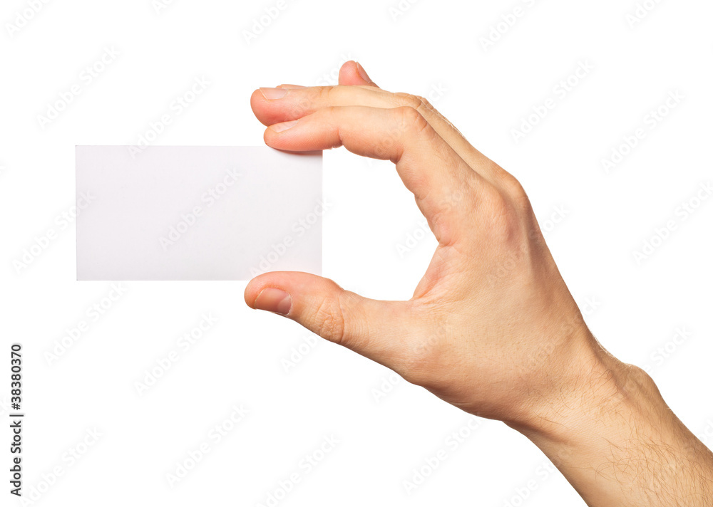 Business card in hand Business card in hand
