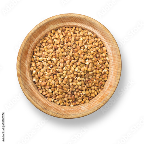 Buckwheat in wood plate