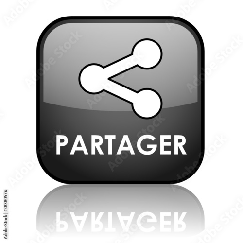 Bouton Web PARTAGER (internet fichiers communauté réseau social)