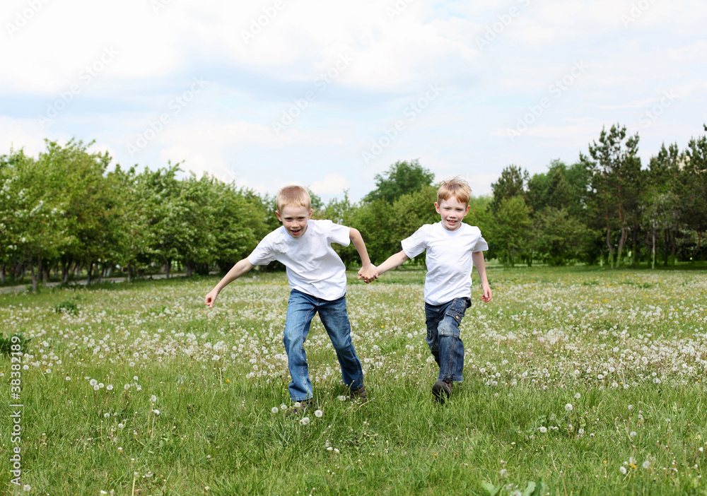 Fototapeta premium two brothers outdoors