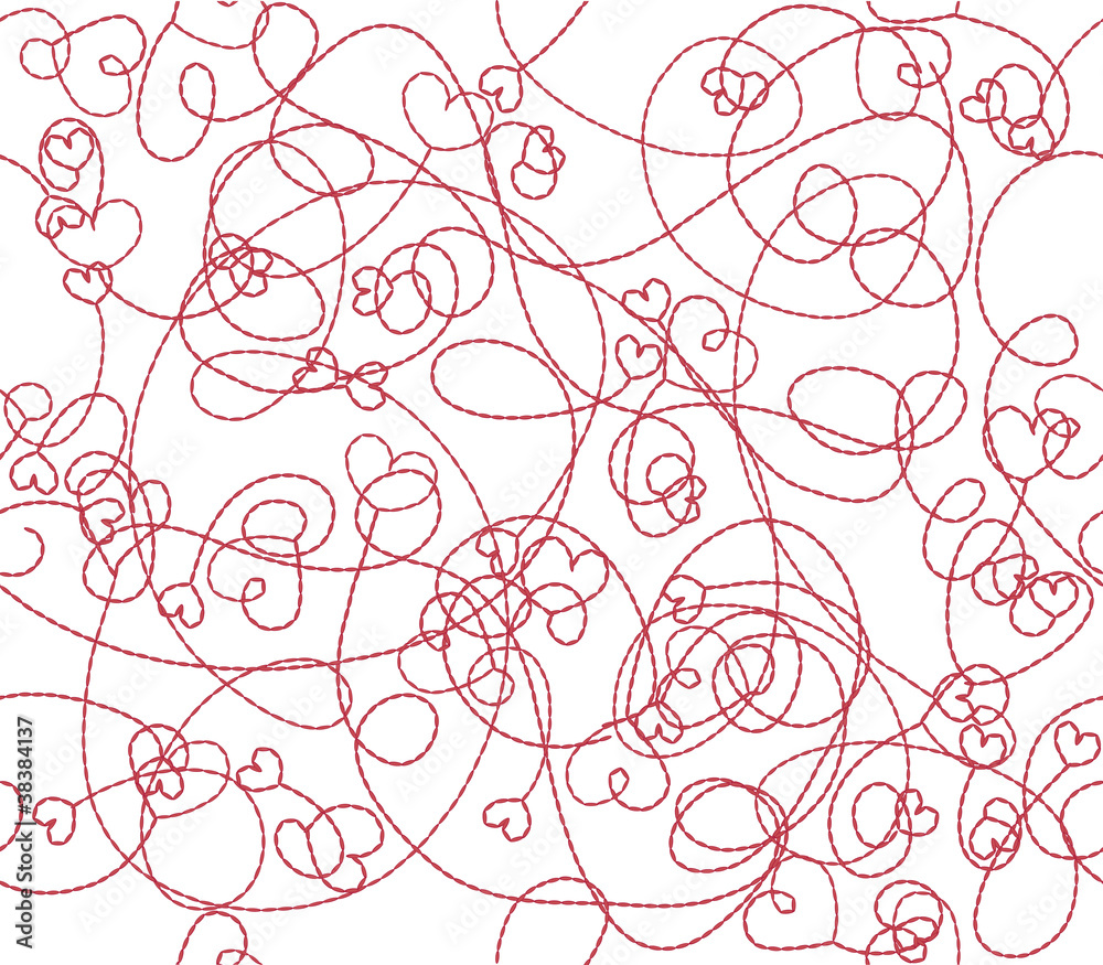 Seamless pattern of hearts. Seamless pattern of hearts.