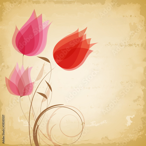 Vintage vector flowers