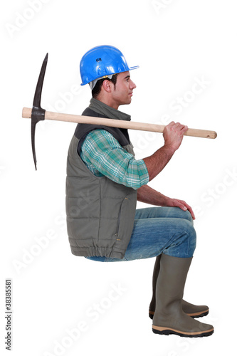 Worker with a pickaxe