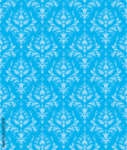 Bezszwowa powtarzalna błękitna tapeta kwiatowa