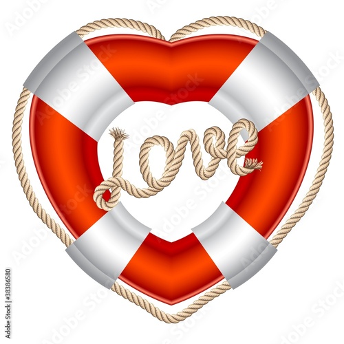 Life belt heart valentine