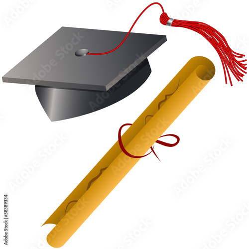 Graduation Cap and Diploma Set
