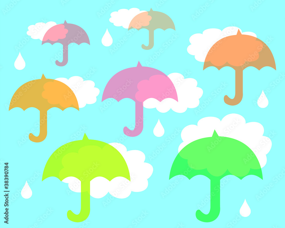 Umbrellas in the rain Umbrellas in the rain