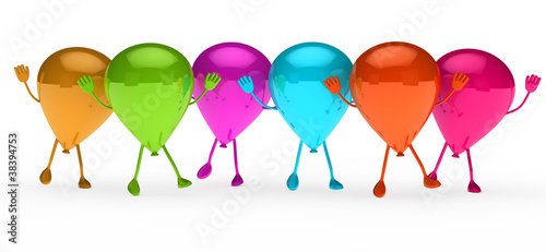 Colorful balloons wave