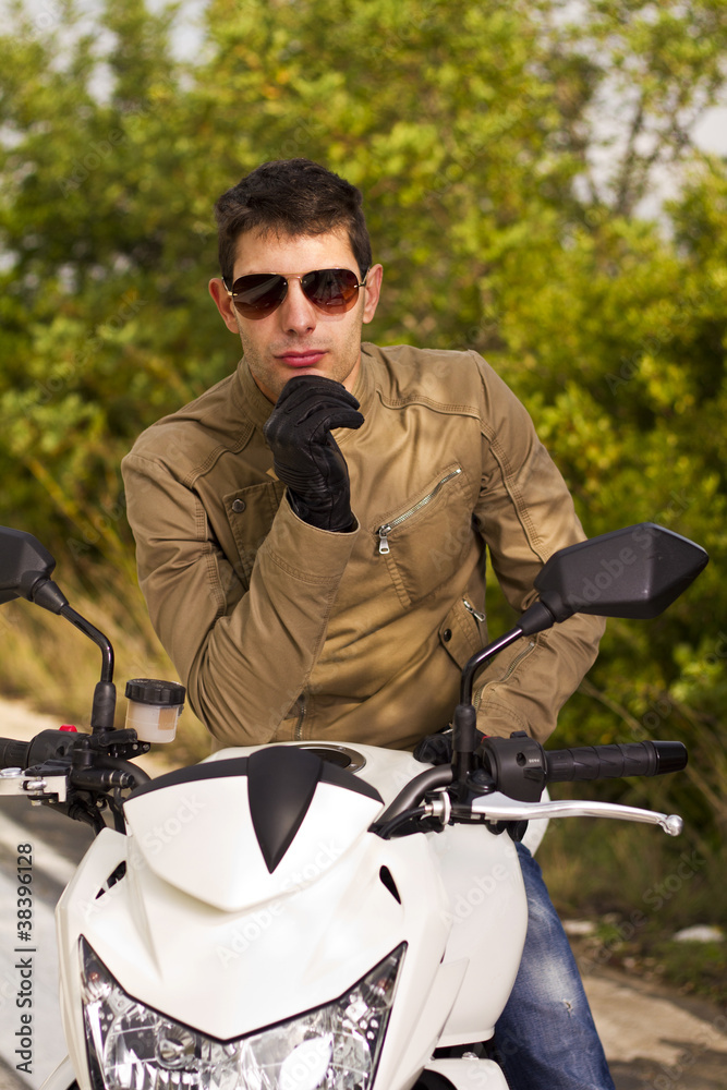 man with a motorcycle