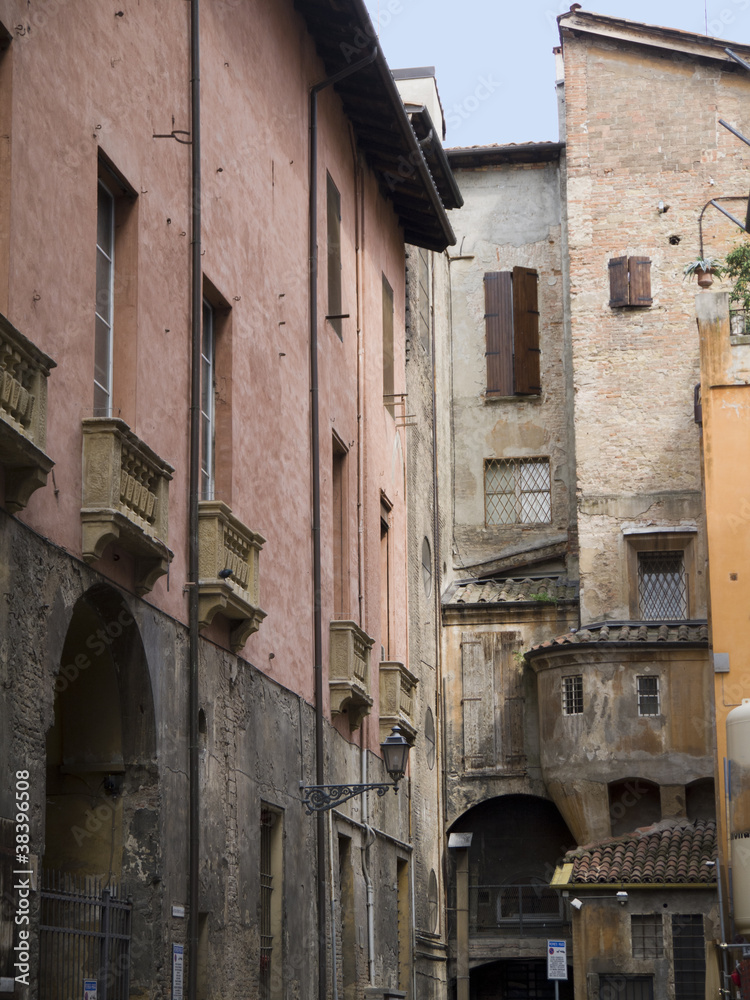 Narrow Street in the beautiful city of Bologna Italy