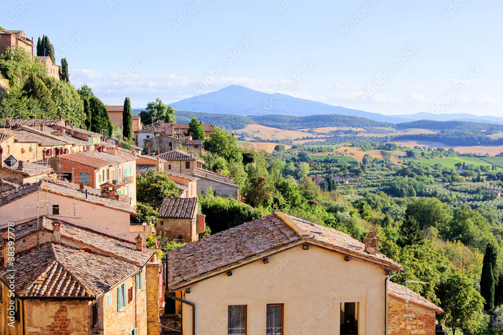 View over the landscape of Tuscany from Montepulciano