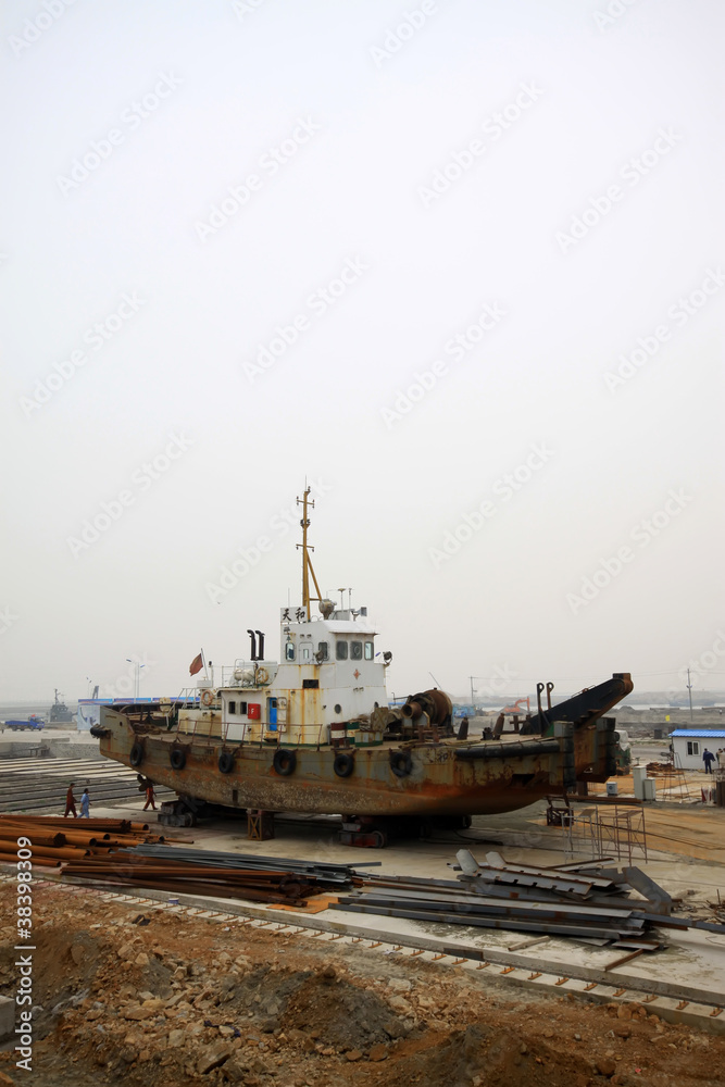 Fototapeta premium closeup of transport ship