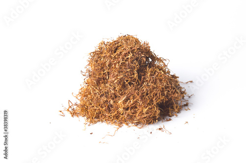 Handrolling tobacco isolated on white