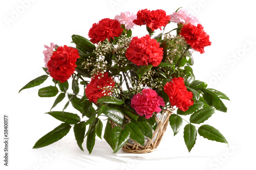 Fototapeta Naklejka Na Ścianę i Meble -  Basket with Red Carnations