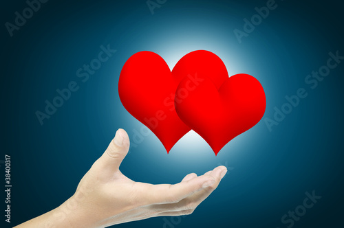 Hand hold heart as Valentine s day card