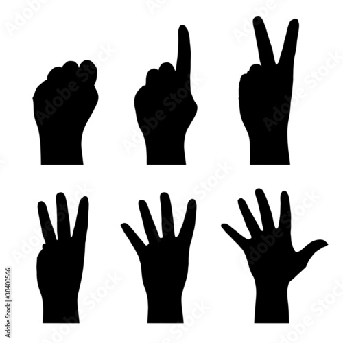 Obraz na płótnie Counting hands (0 to 5) w salonie