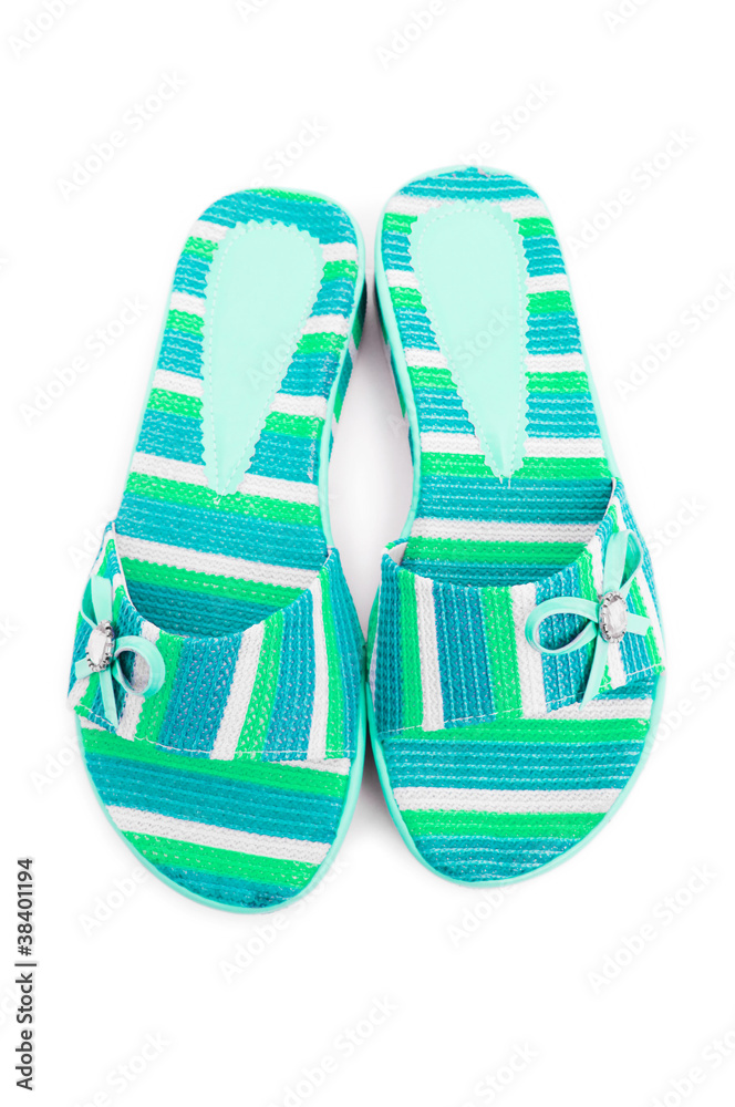 Summer colourful shoes on white Summer colourful shoes on white